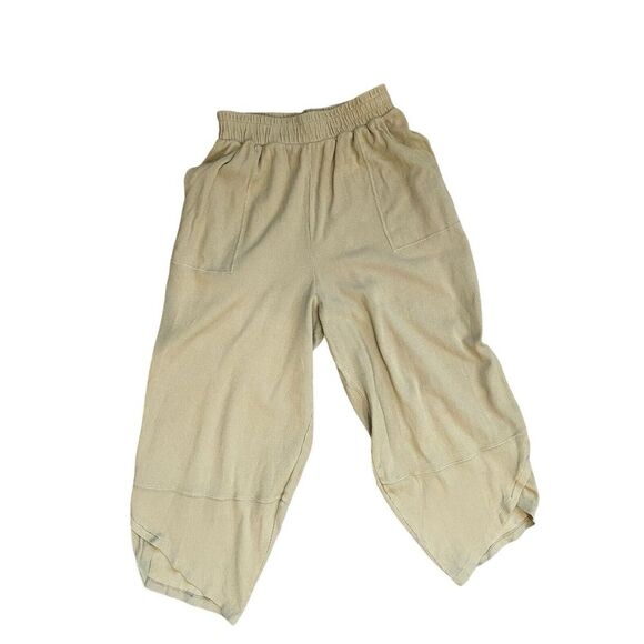 Free‎ People FP Beach Barrel green ribbed barrel pull on pants slouchy, Size M - Picture 1 of 6